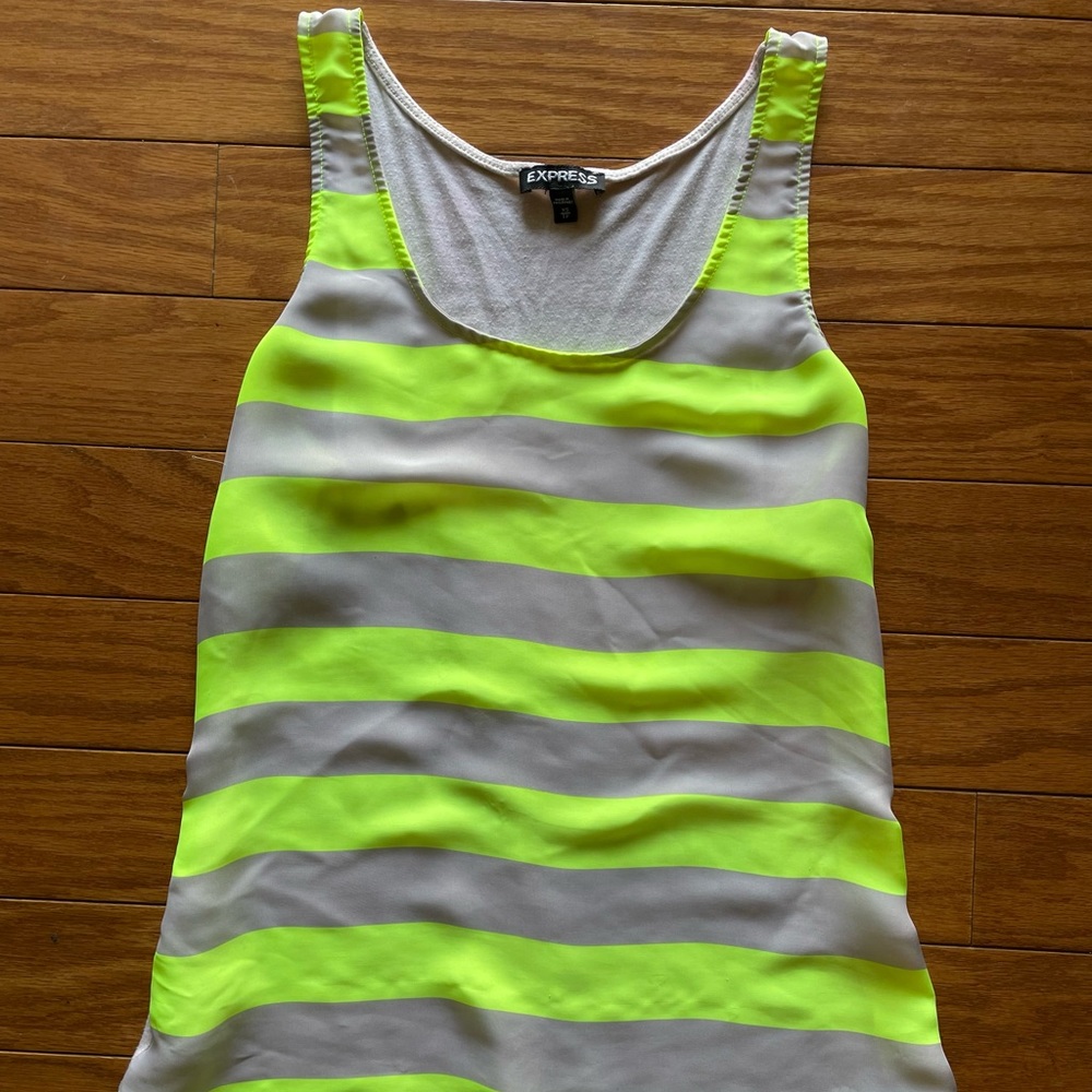 Express neon yellow and nude tank top size XS